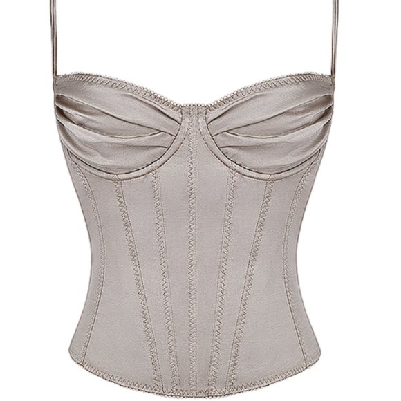 HOUSE OF CB 'Chantal' Champagne Satin Corset NWOT - Picture 11 of 15